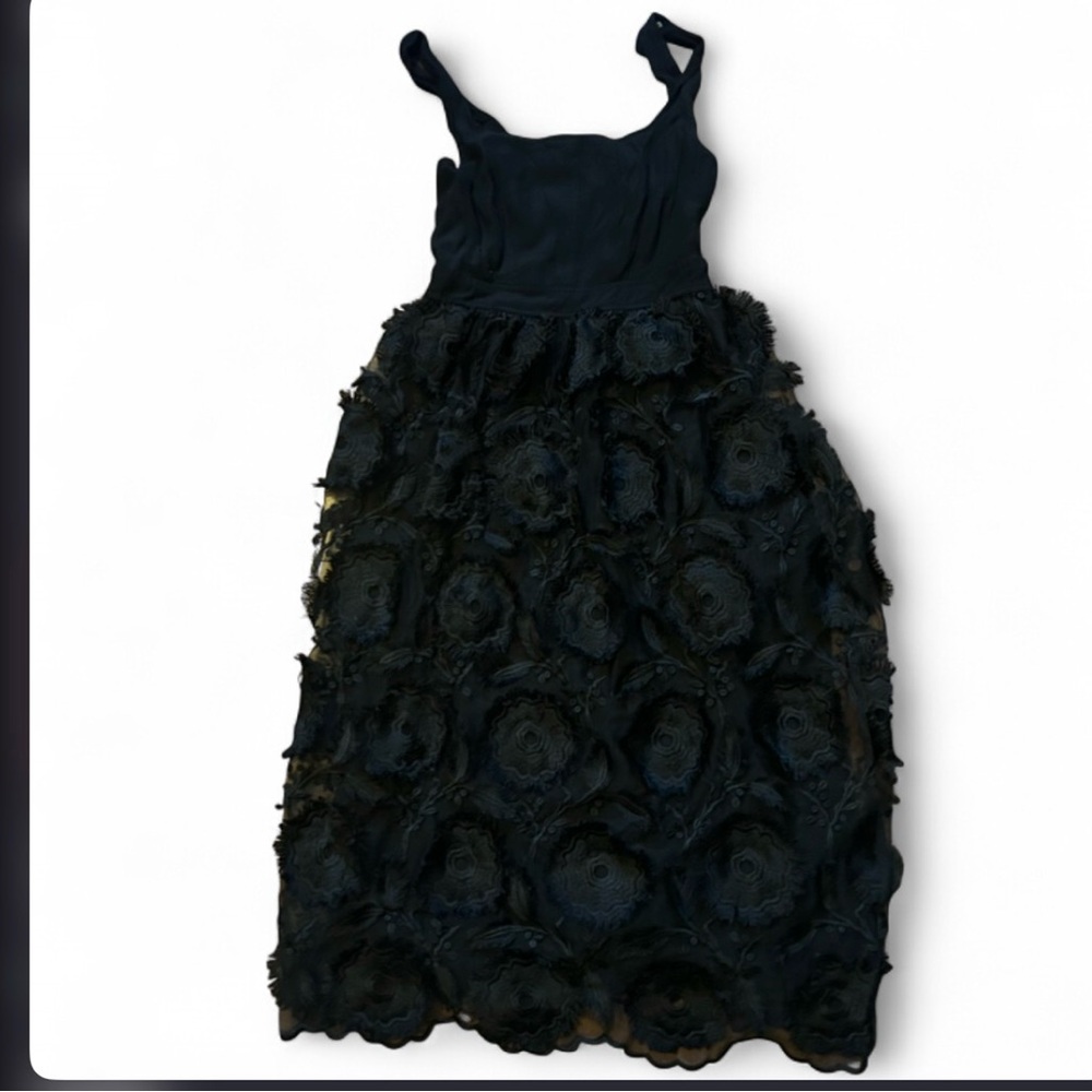 Anthropologie Black Floriana Floral Lace Dress Women’s Size 8 - Picture 2 of 4